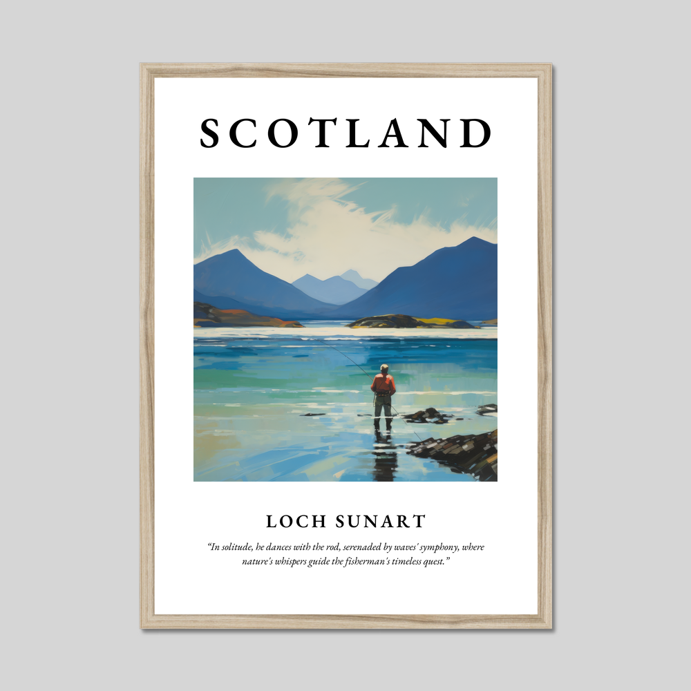 Poster in a natural frame with the word Scotland