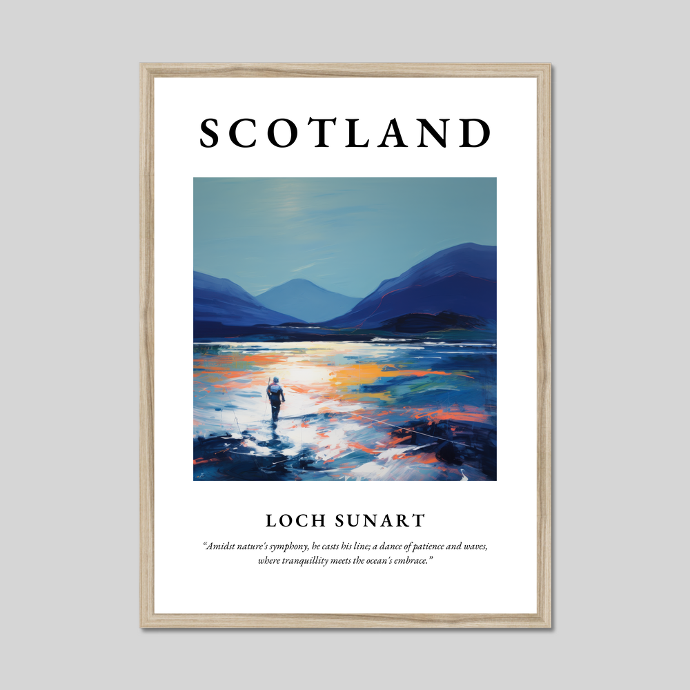 Poster in a natural frame with the word Scotland