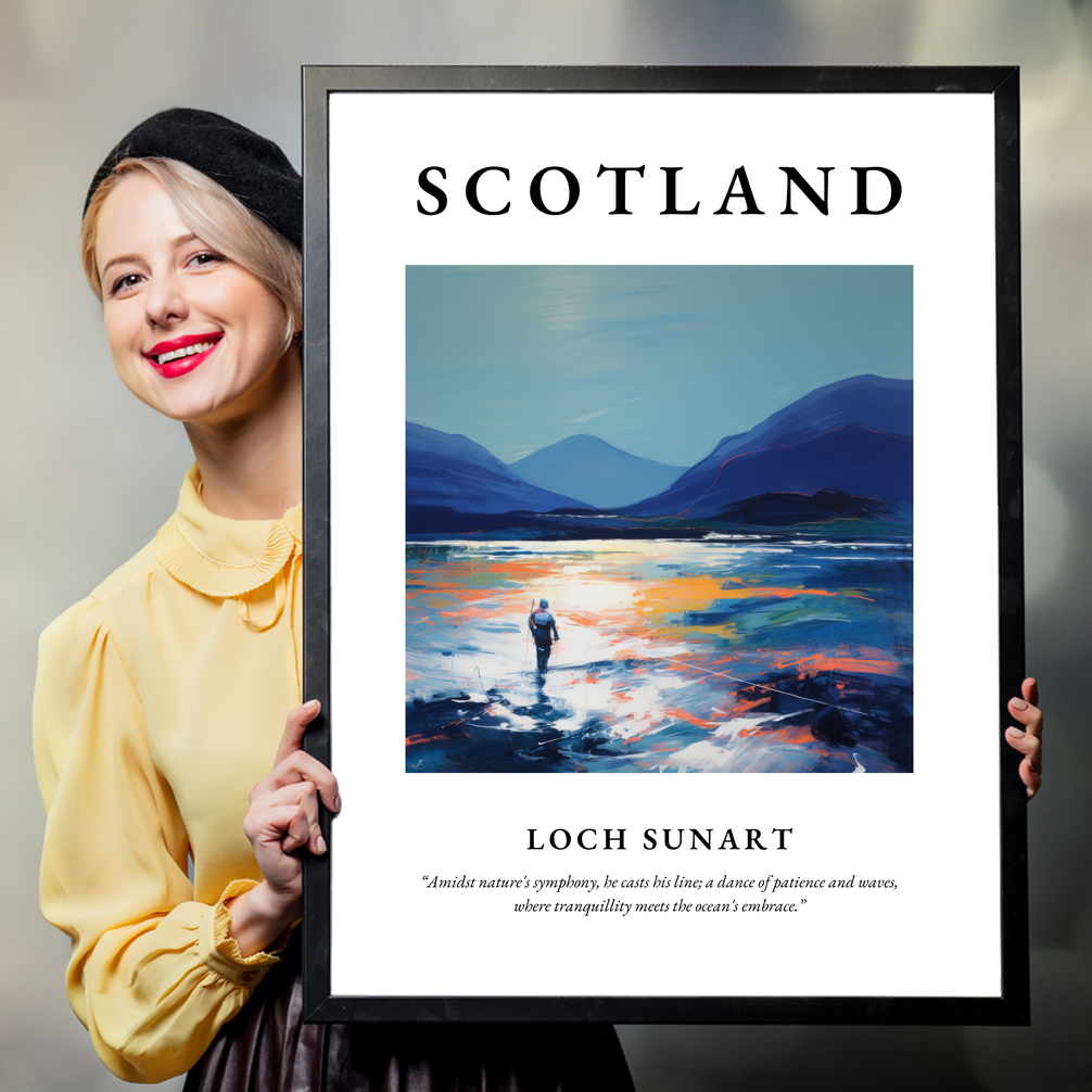 Person holding a poster of Loch Sunart