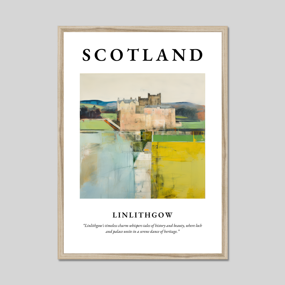 Poster in a natural frame with the word Scotland