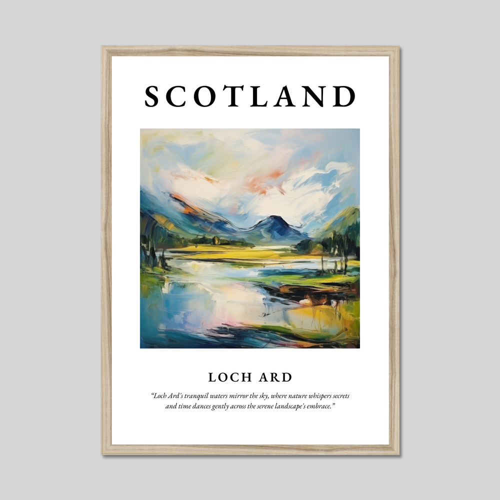 Poster in a natural frame with the word Scotland