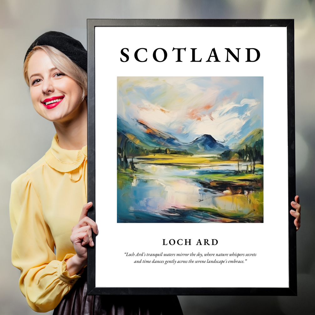 Person holding a poster of Loch Ard