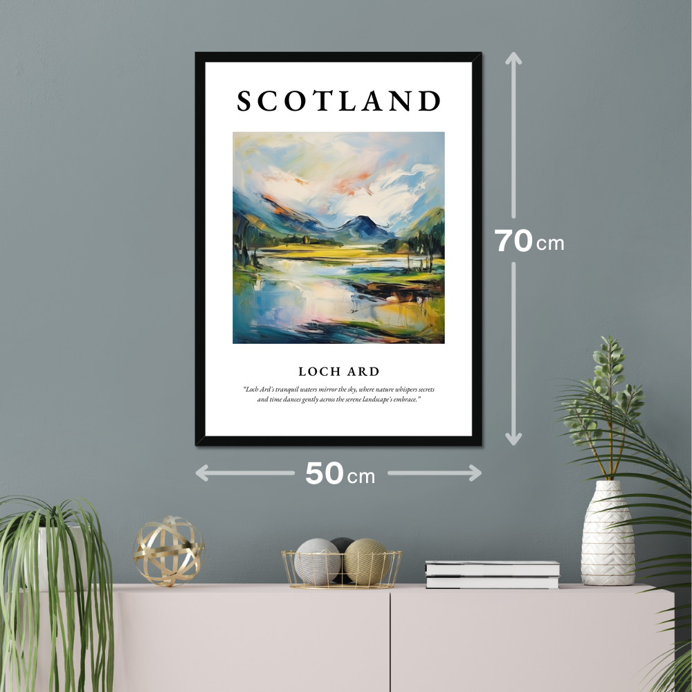 Poster of Loch Ard hanging on a wall