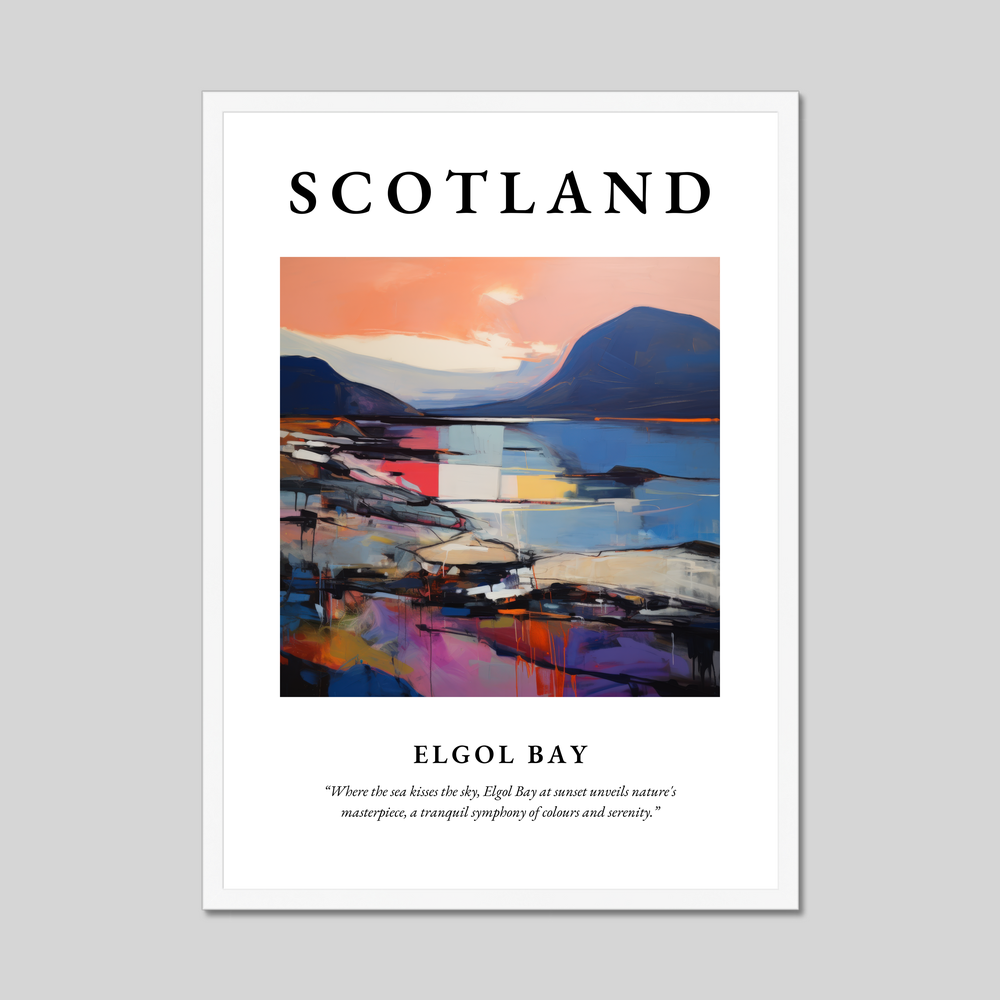 Poster in a white frame with the word Scotland