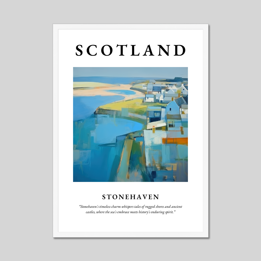 Poster in a white frame with the word Scotland