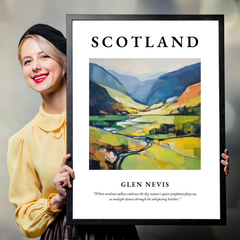 Person holding a poster of Glen Nevis