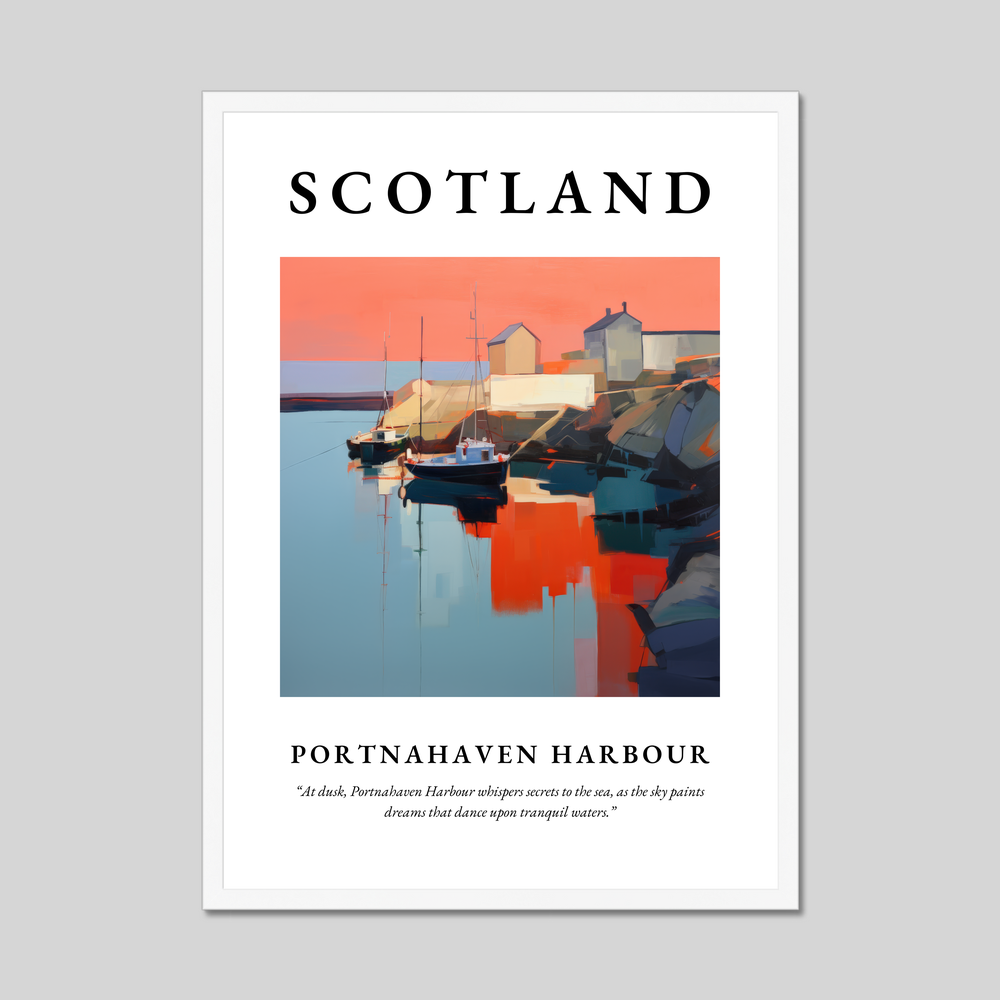 Poster in a white frame with the word Scotland