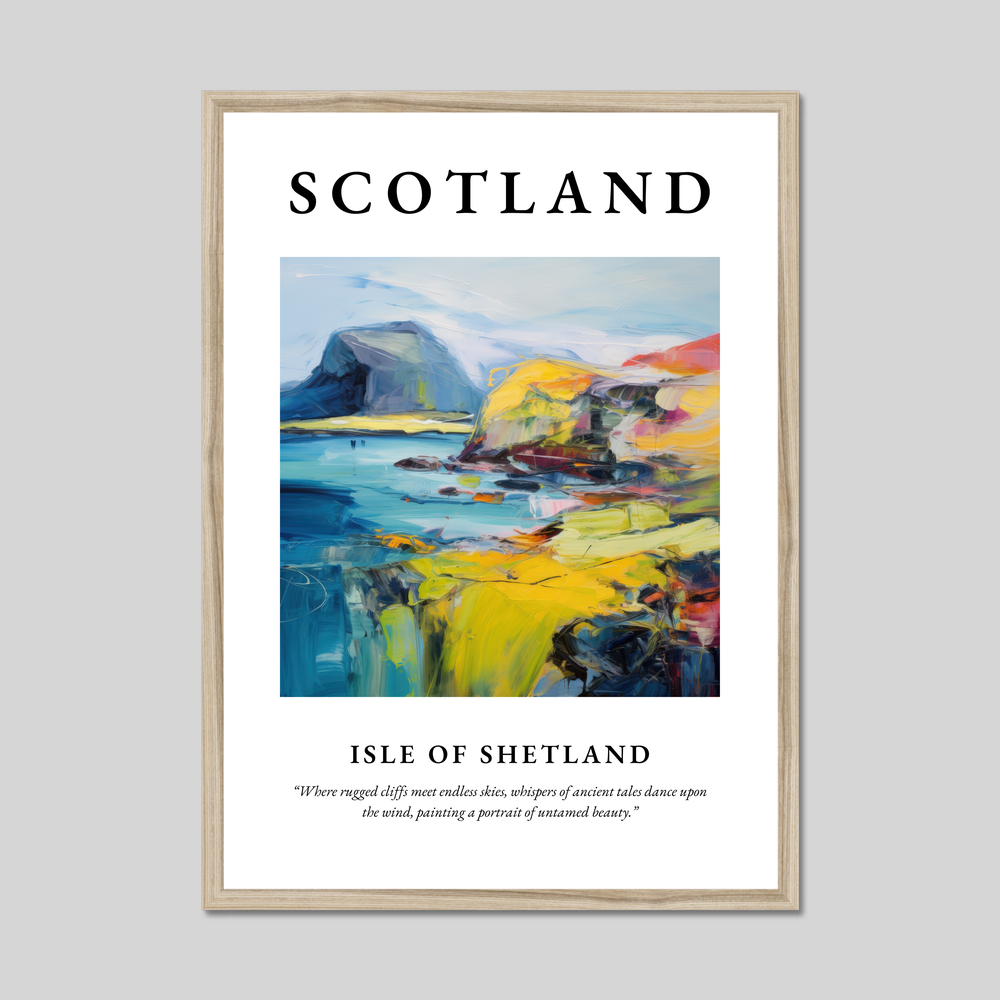 Poster in a natural frame with the word Scotland