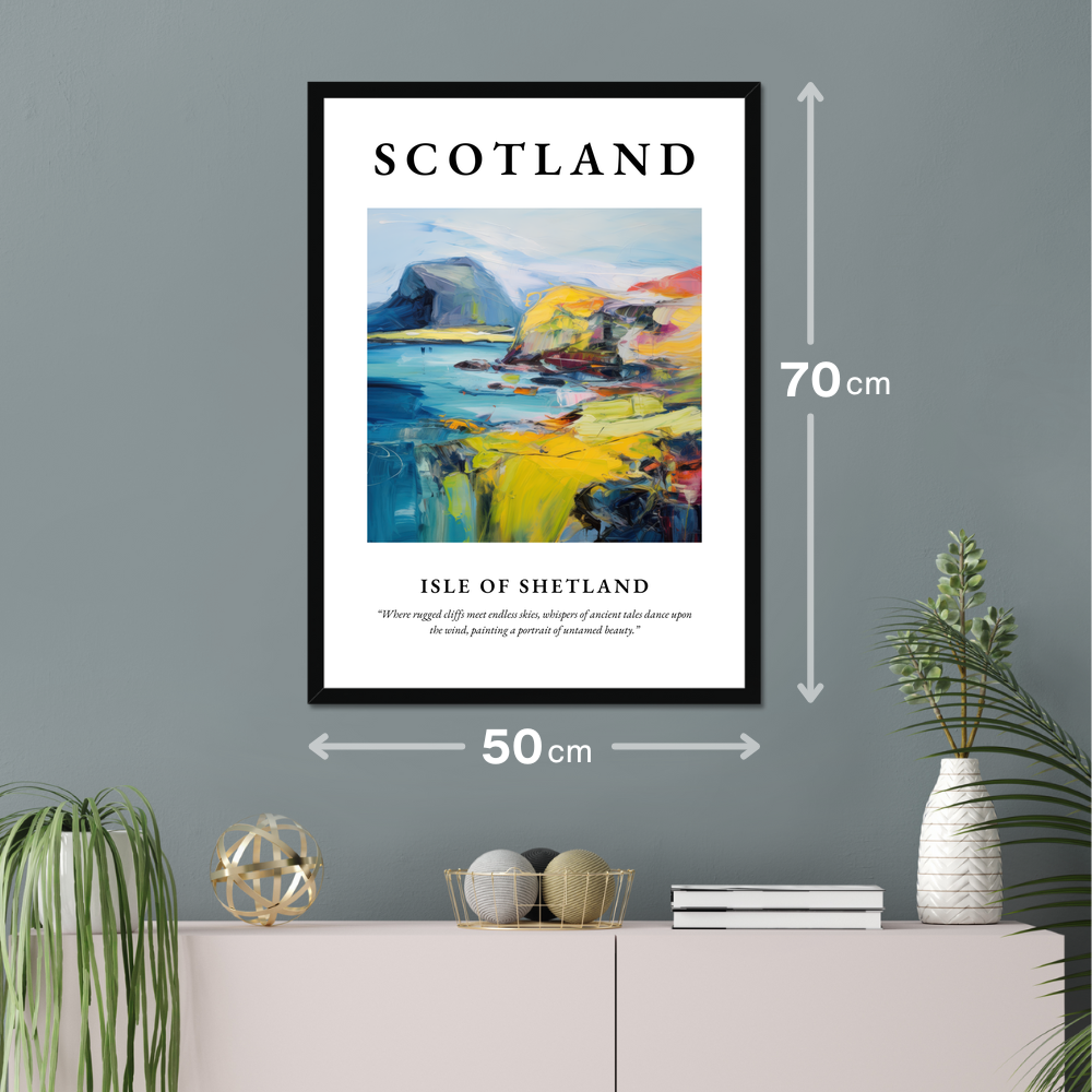 Poster of Isle of Shetland hanging on a wall