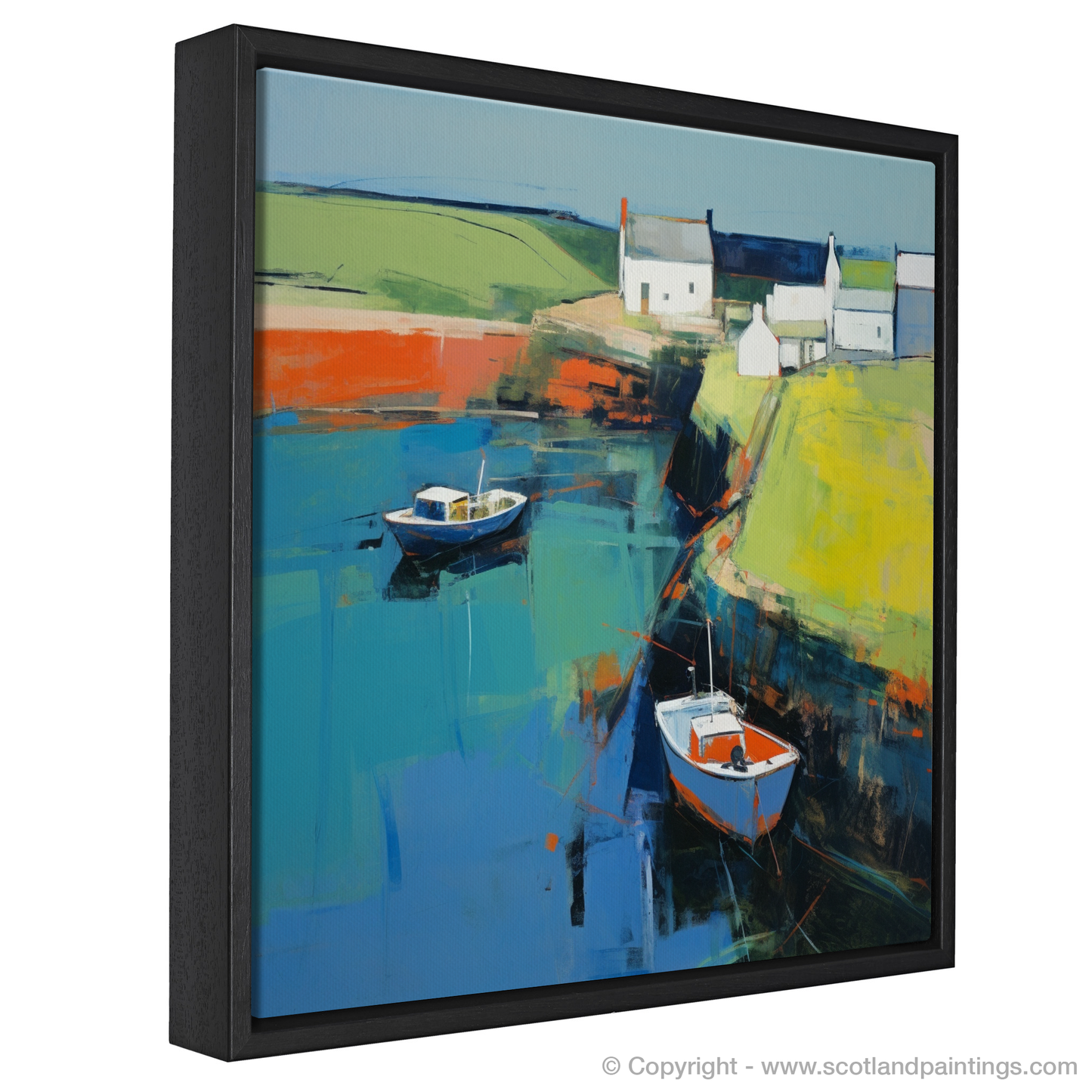 Cove Harbour Impressions: An Abstract Ode to Scottish Coastal Charm