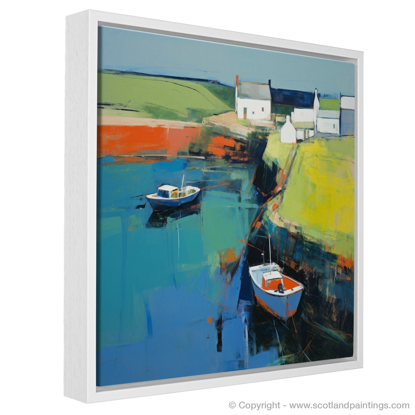 Cove Harbour Impressions: An Abstract Ode to Scottish Coastal Charm