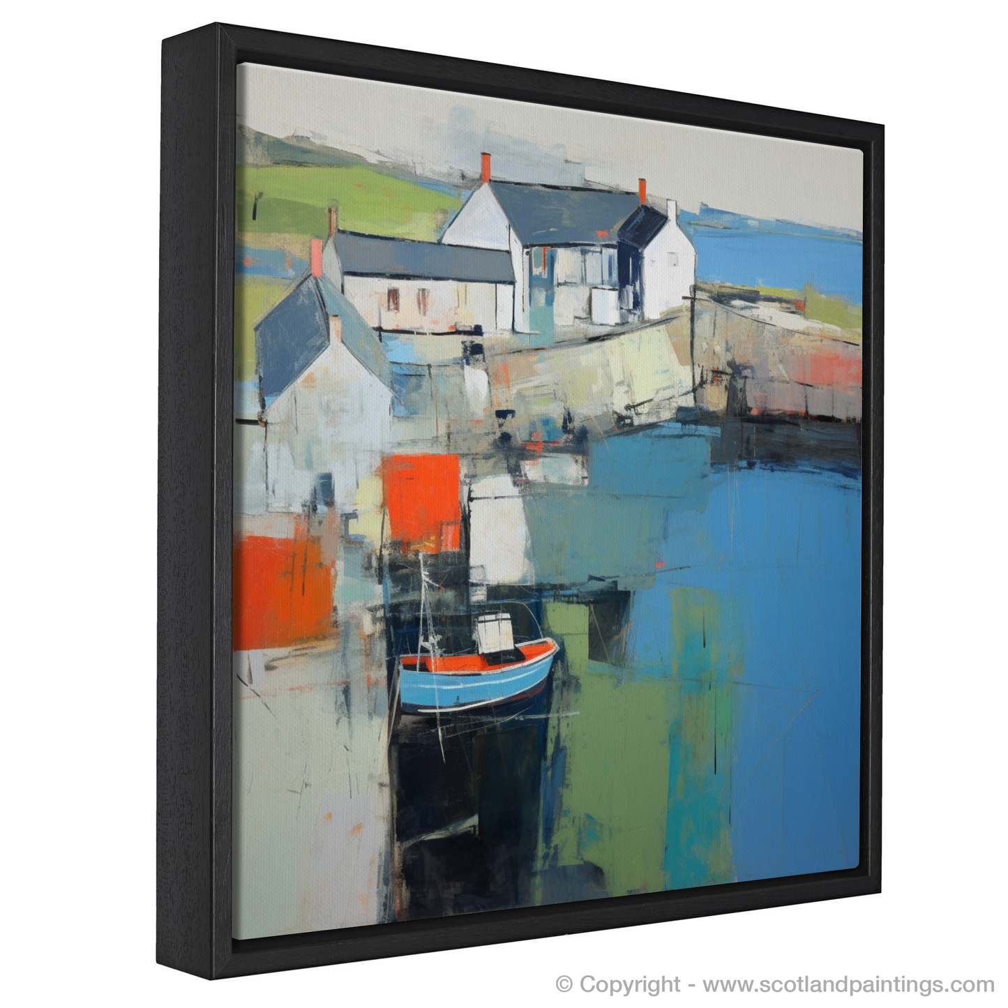 Cove Harbour Serenade: An Abstract Impressionist Ode to Scottish Maritime