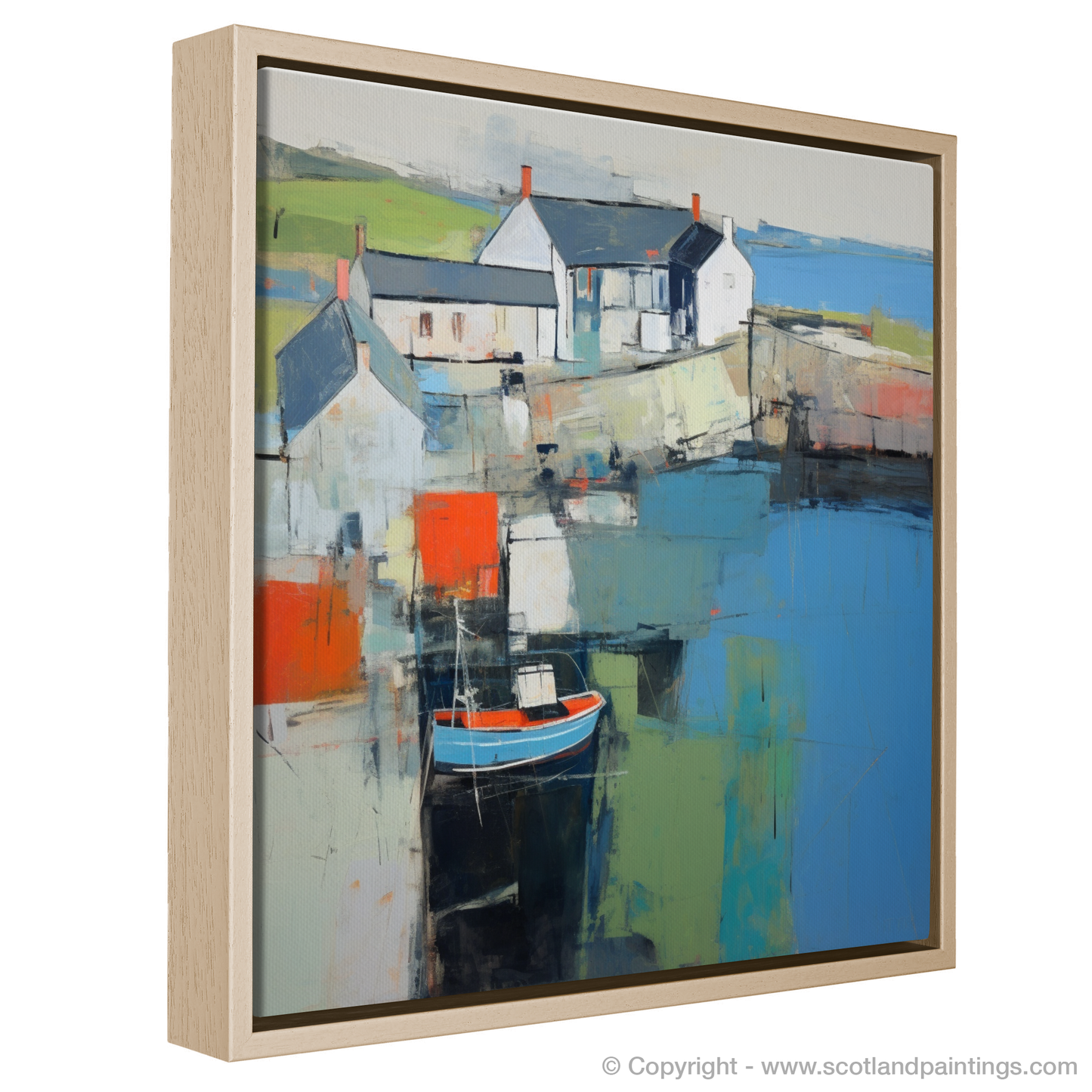Cove Harbour Serenade: An Abstract Impressionist Ode to Scottish Maritime