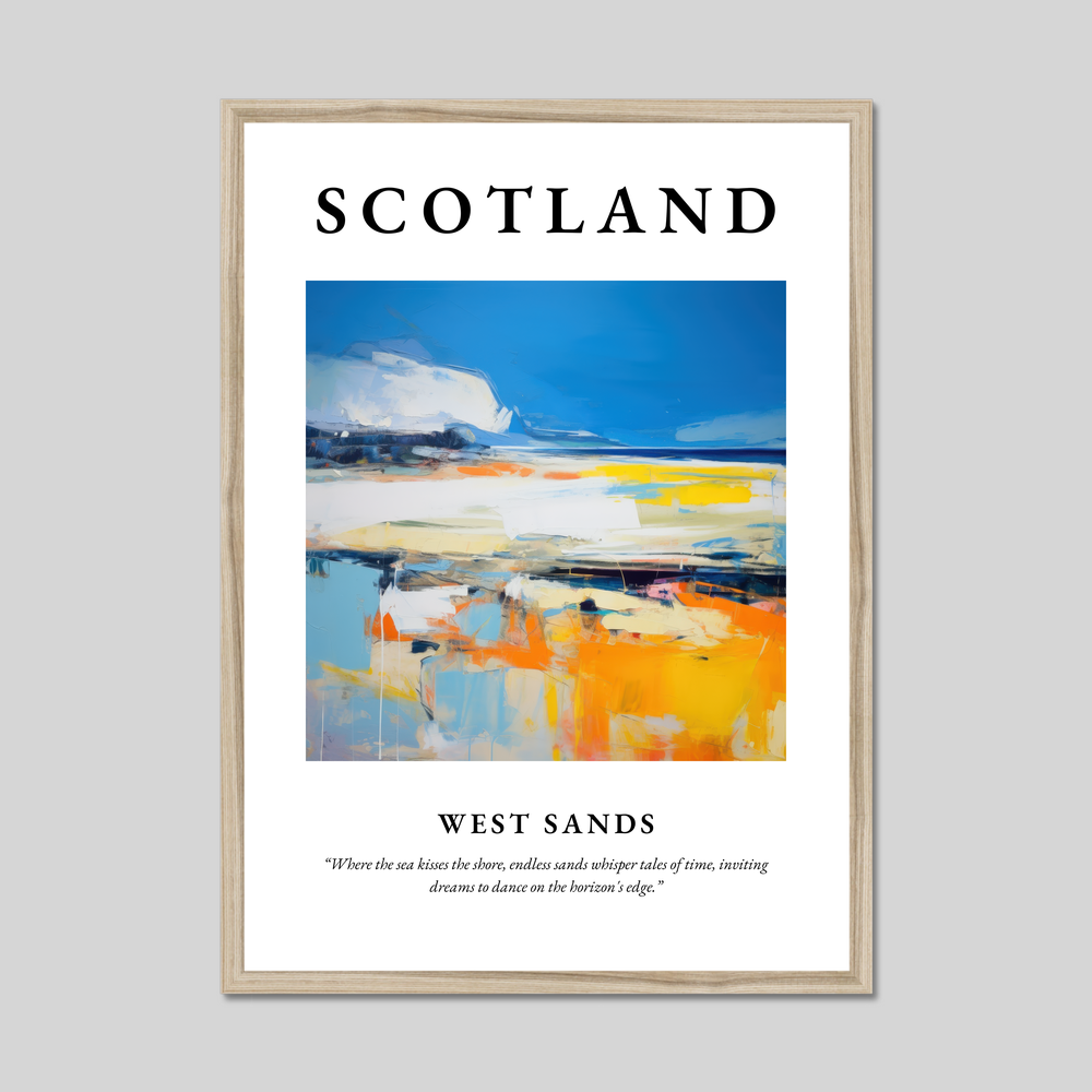 Poster in a natural frame with the word Scotland