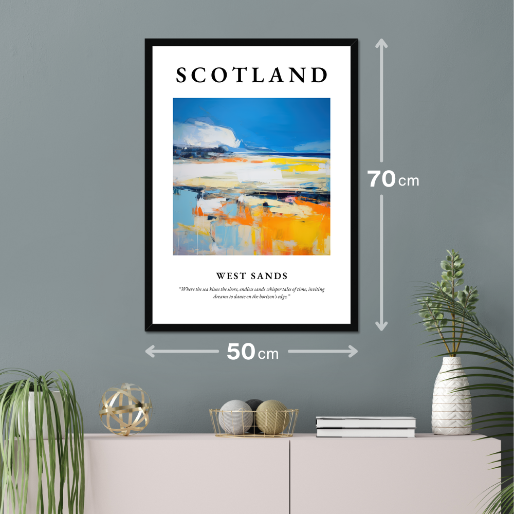 Poster of West Sands hanging on a wall