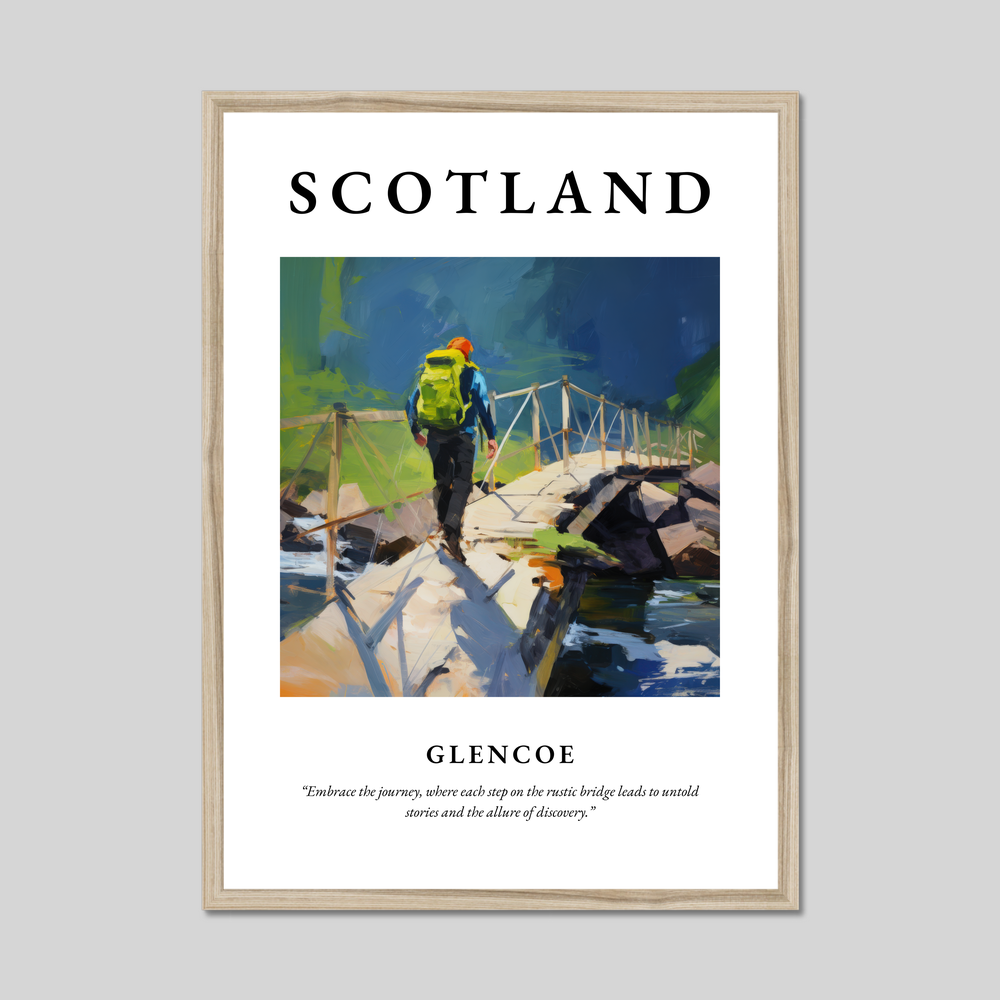 Poster in a natural frame with the word Scotland