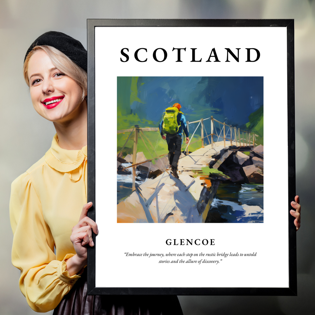 Person holding a poster of Glencoe