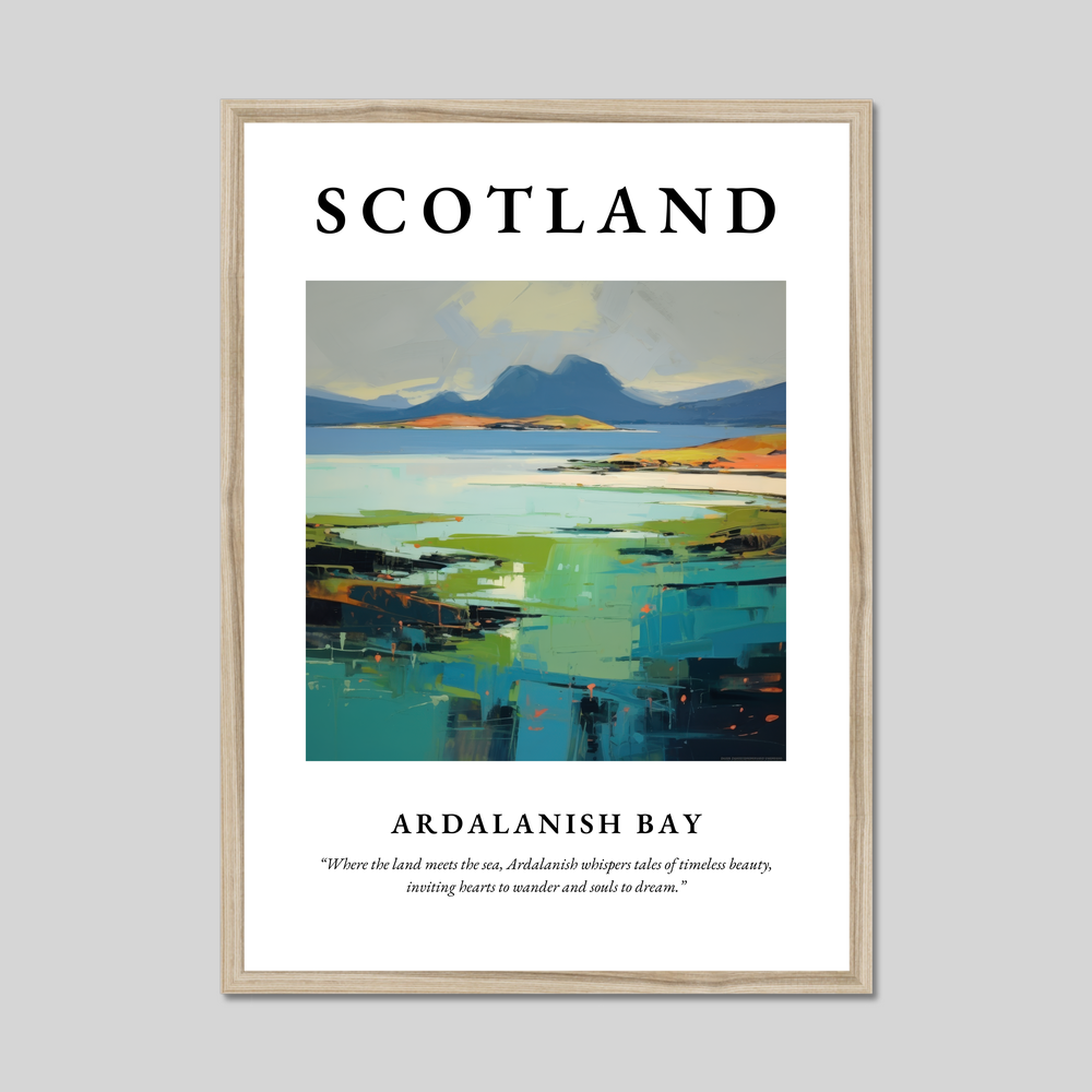 Poster in a natural frame with the word Scotland