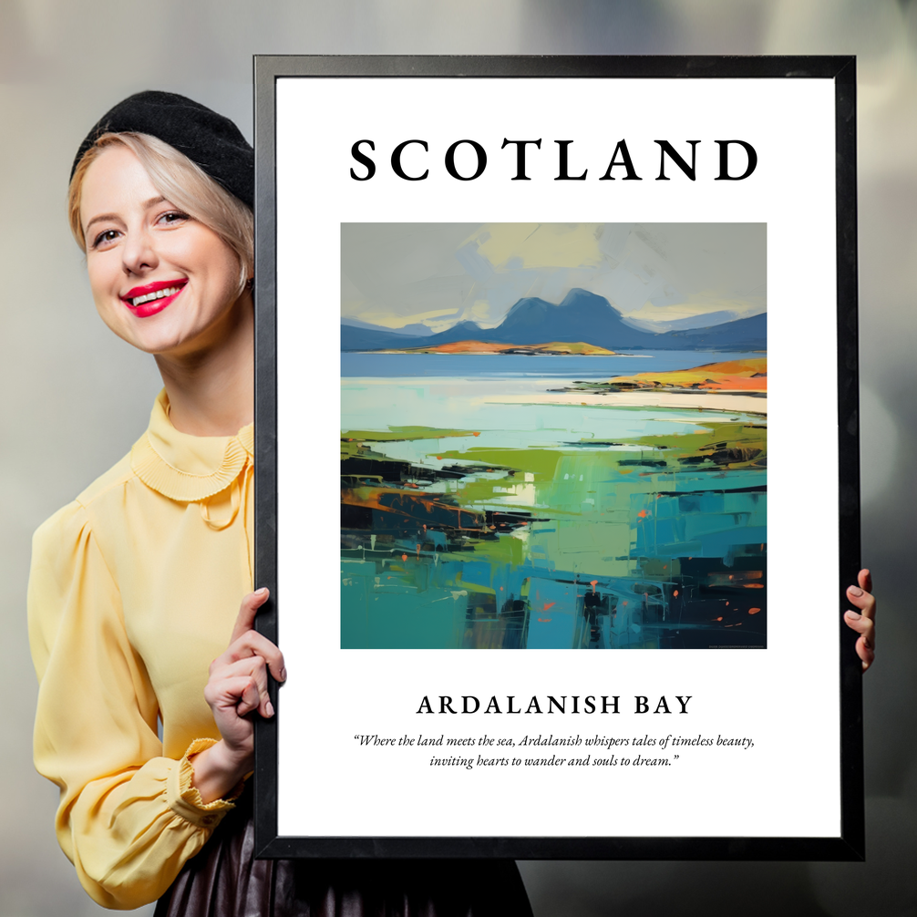 Person holding a poster of Ardalanish Bay