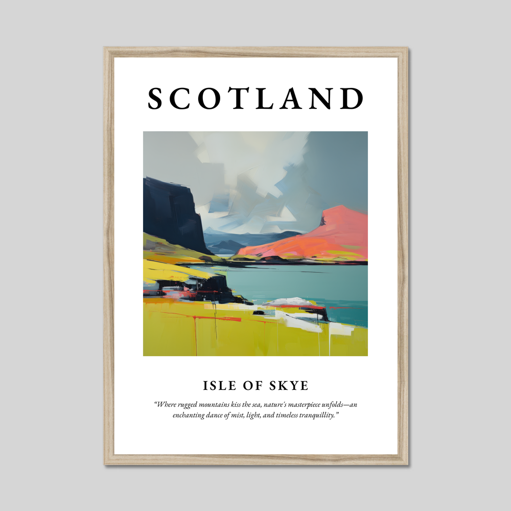 Poster in a natural frame with the word Scotland