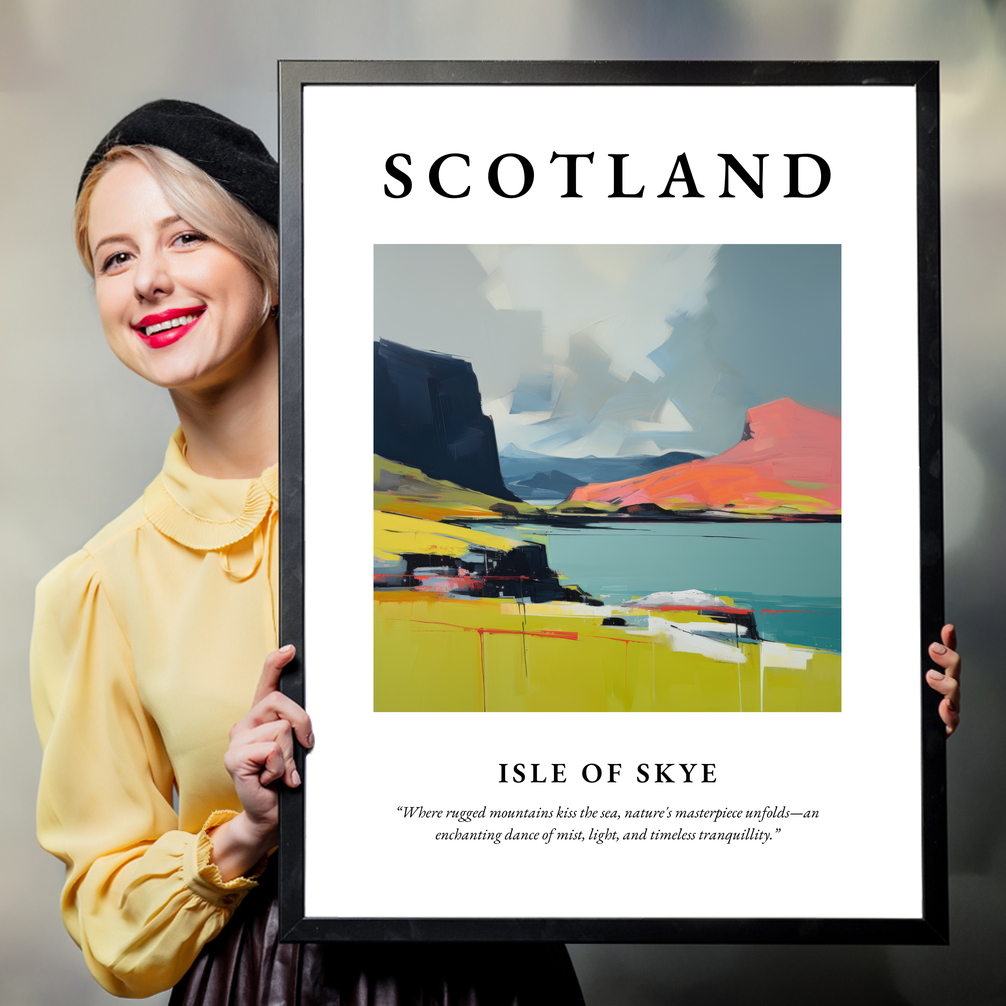 Person holding a poster of Isle of Skye