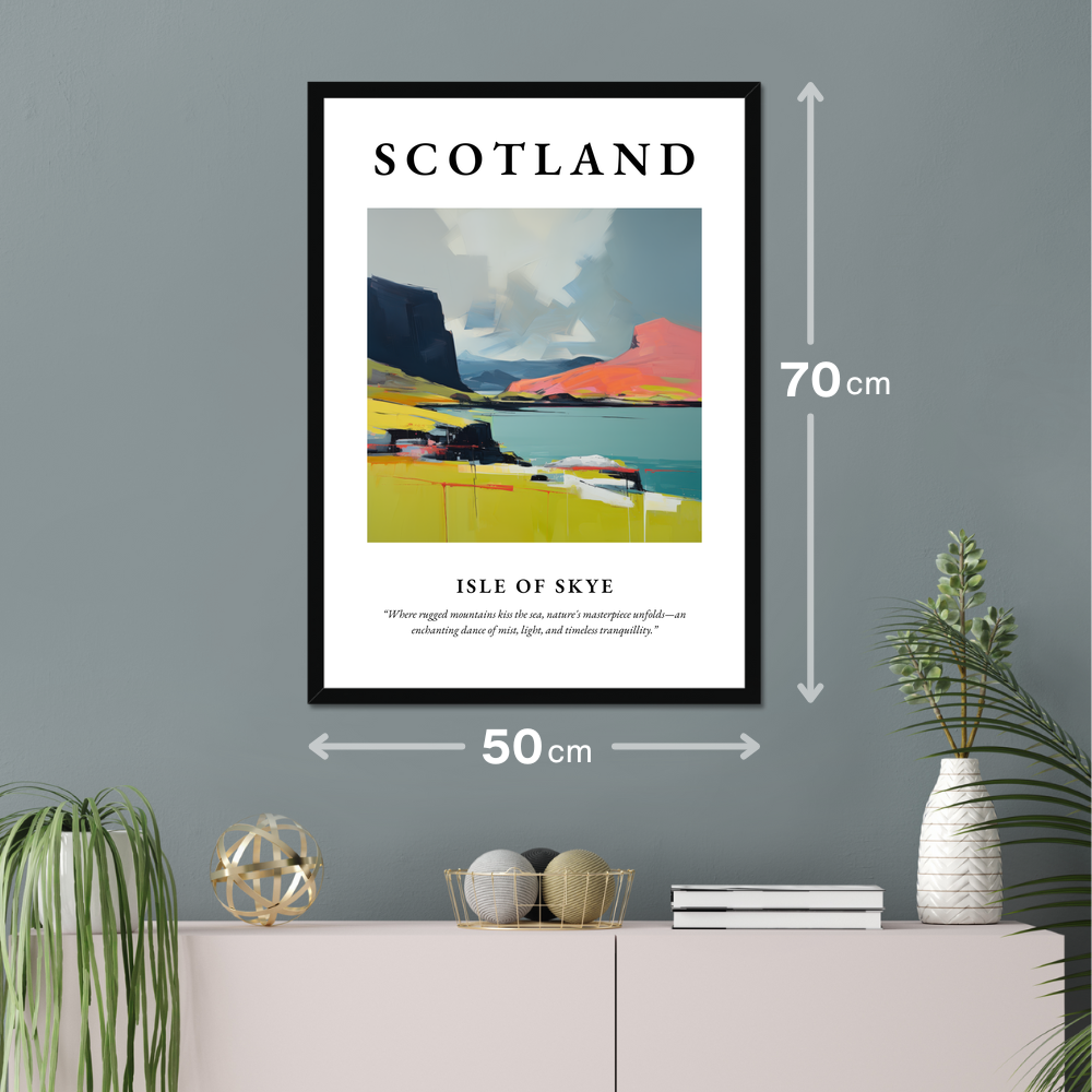 Poster of Isle of Skye hanging on a wall