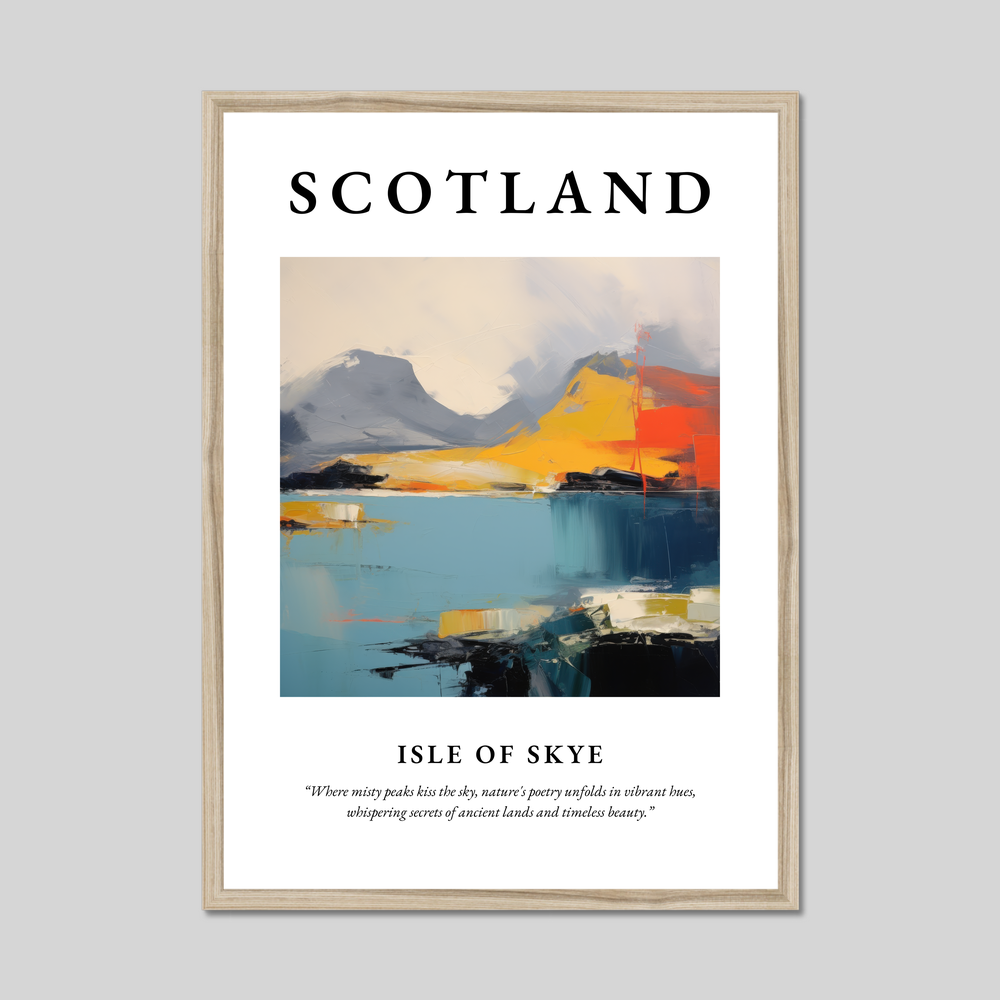 Poster in a natural frame with the word Scotland