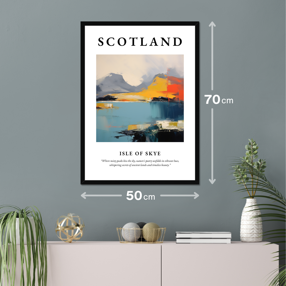 Poster of Isle of Skye hanging on a wall