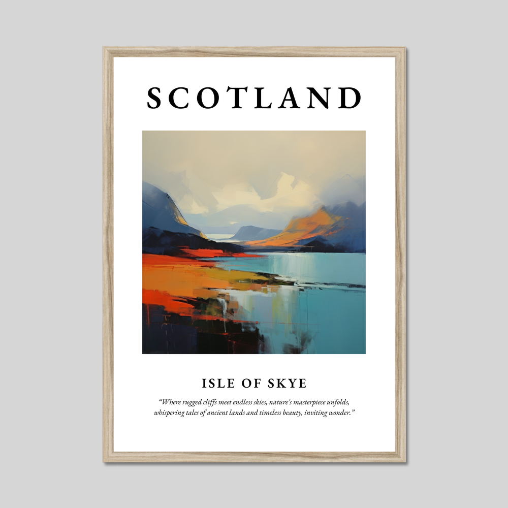 Poster in a natural frame with the word Scotland