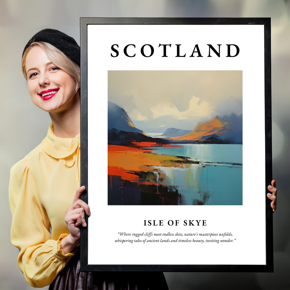 Person holding a poster of Isle of Skye