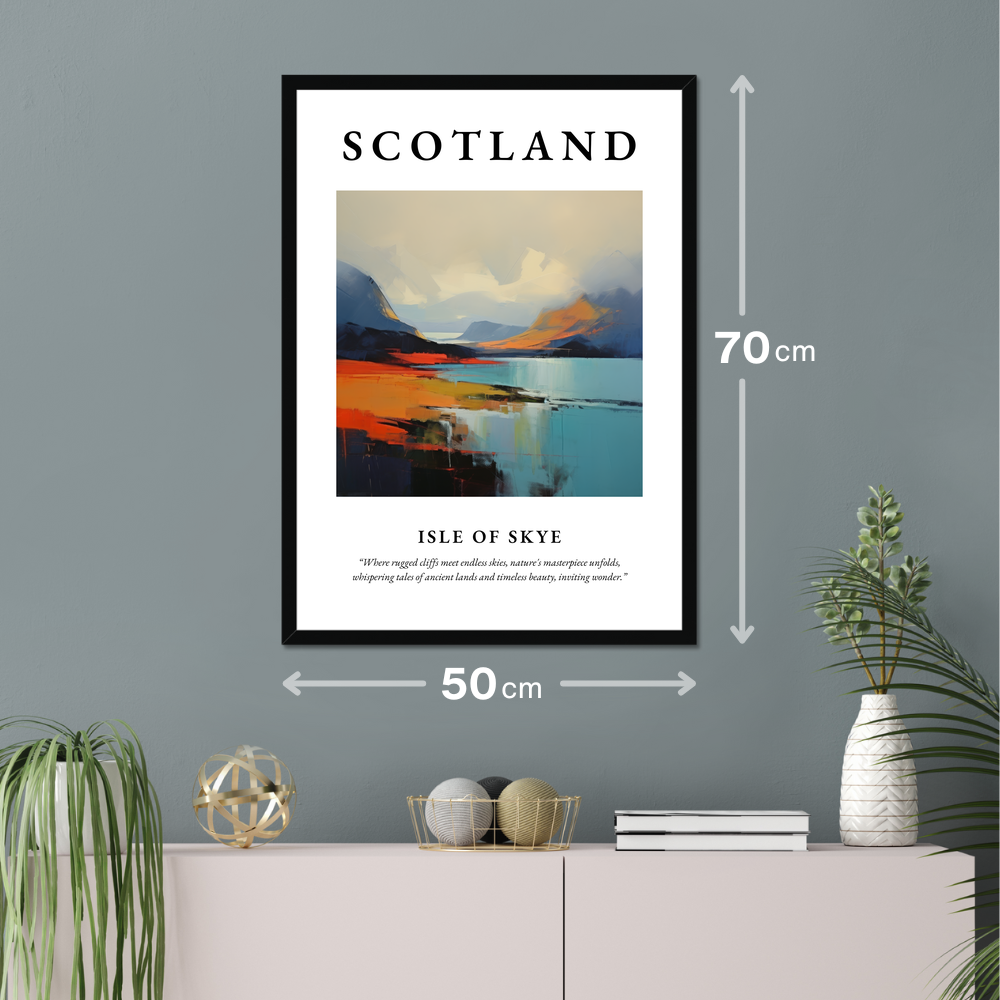 Poster of Isle of Skye hanging on a wall