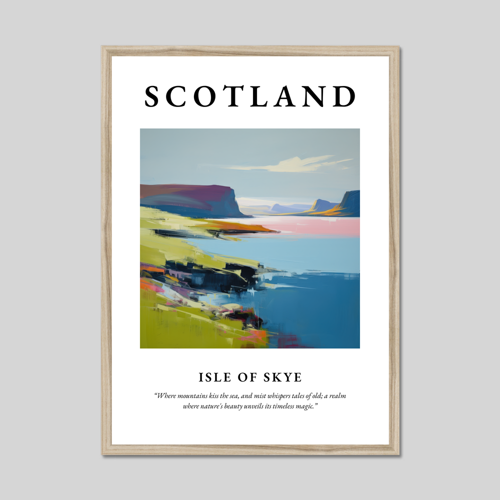 Poster in a natural frame with the word Scotland