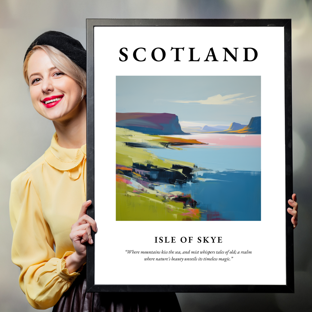 Person holding a poster of Isle of Skye