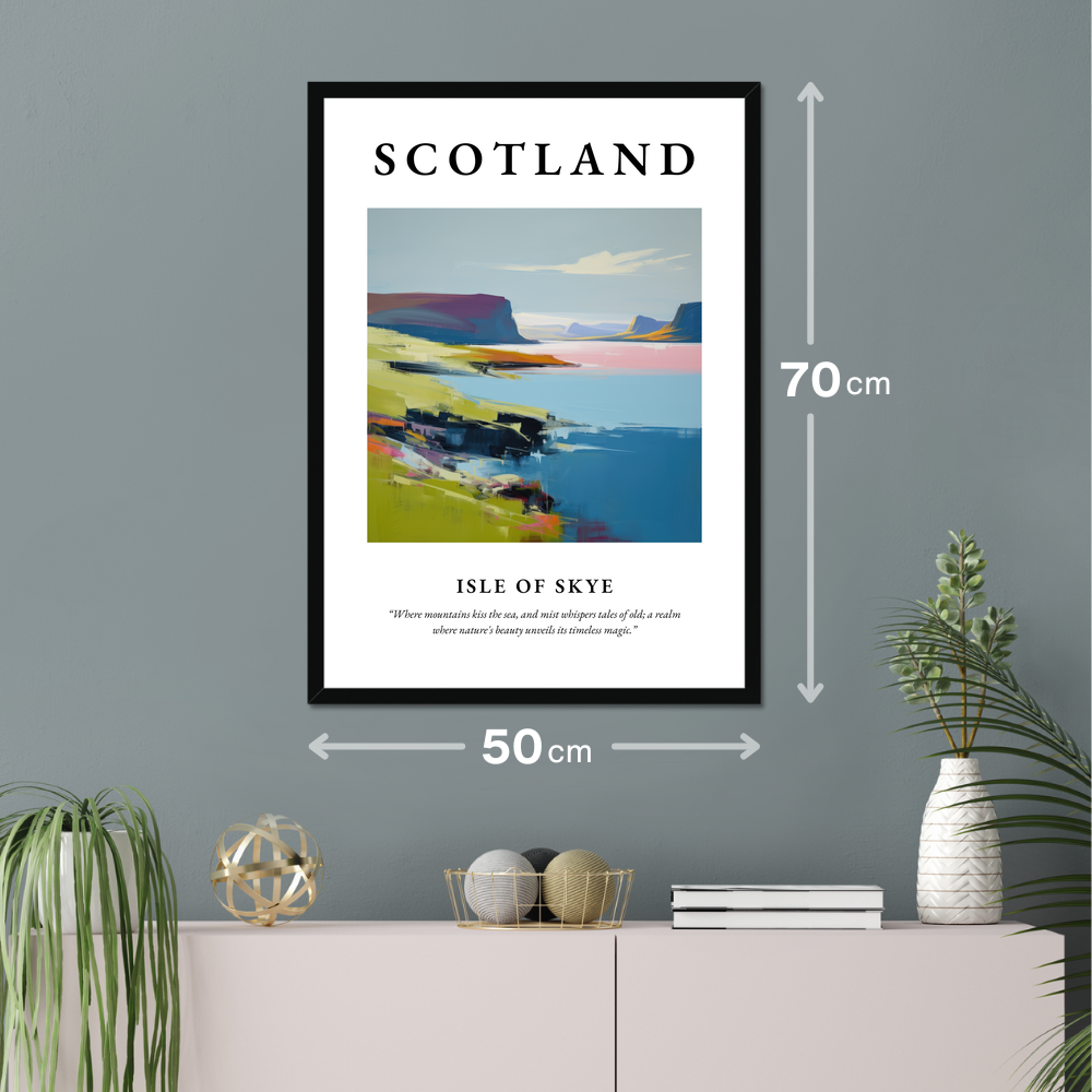 Poster of Isle of Skye hanging on a wall