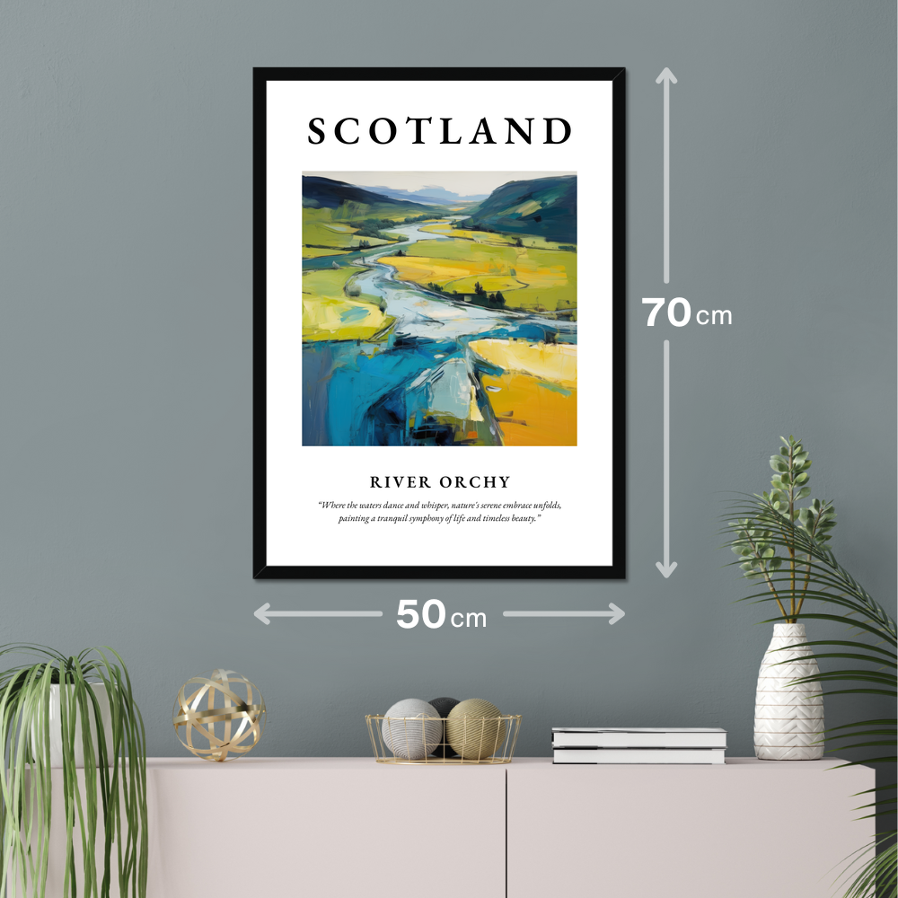 Poster of River Orchy hanging on a wall