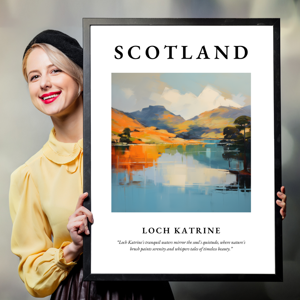 Person holding a poster of Loch Katrine