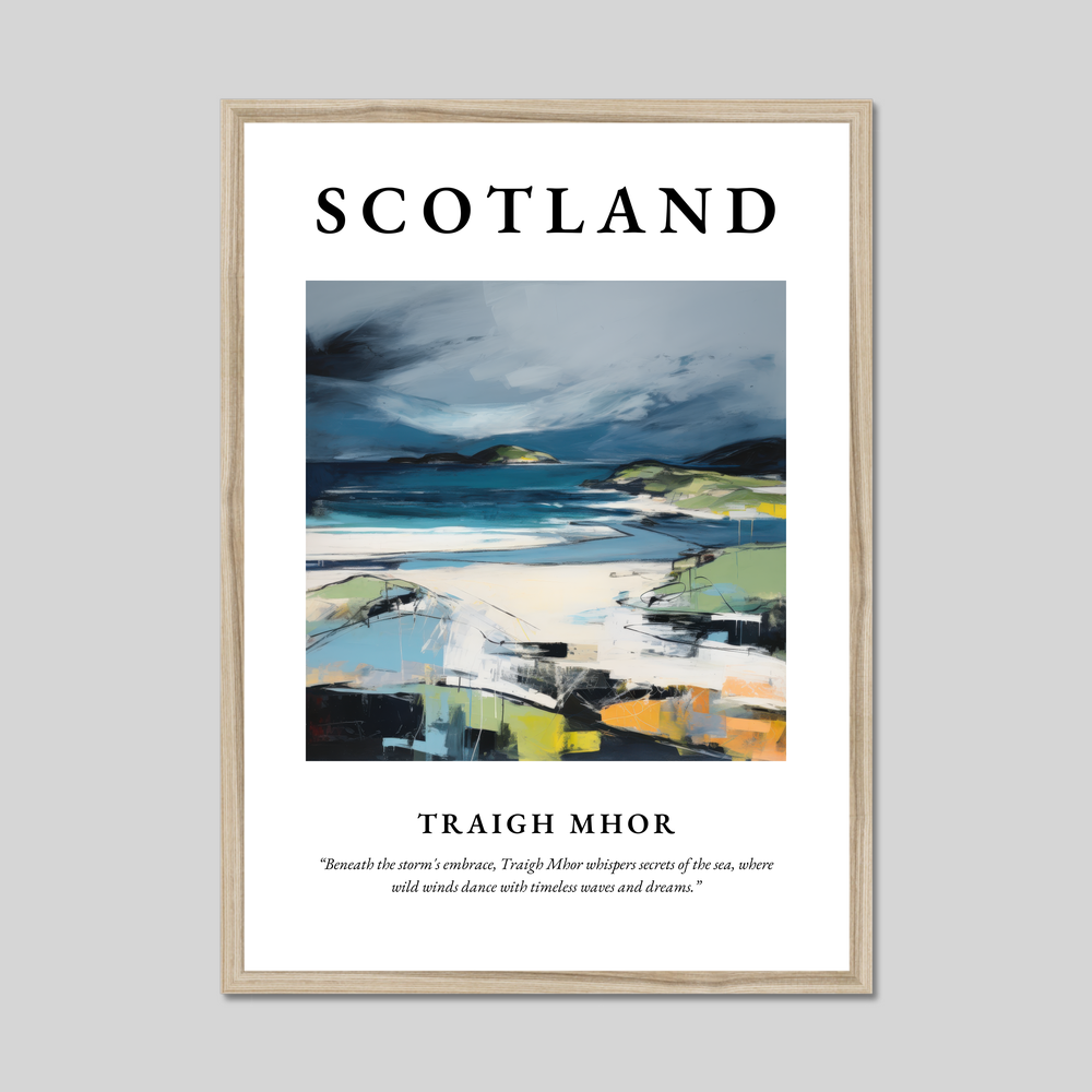 Poster in a natural frame with the word Scotland