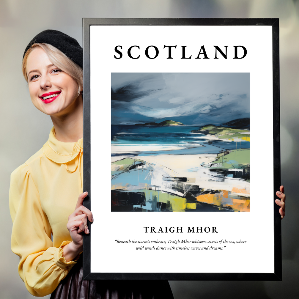 Person holding a poster of Traigh Mhor