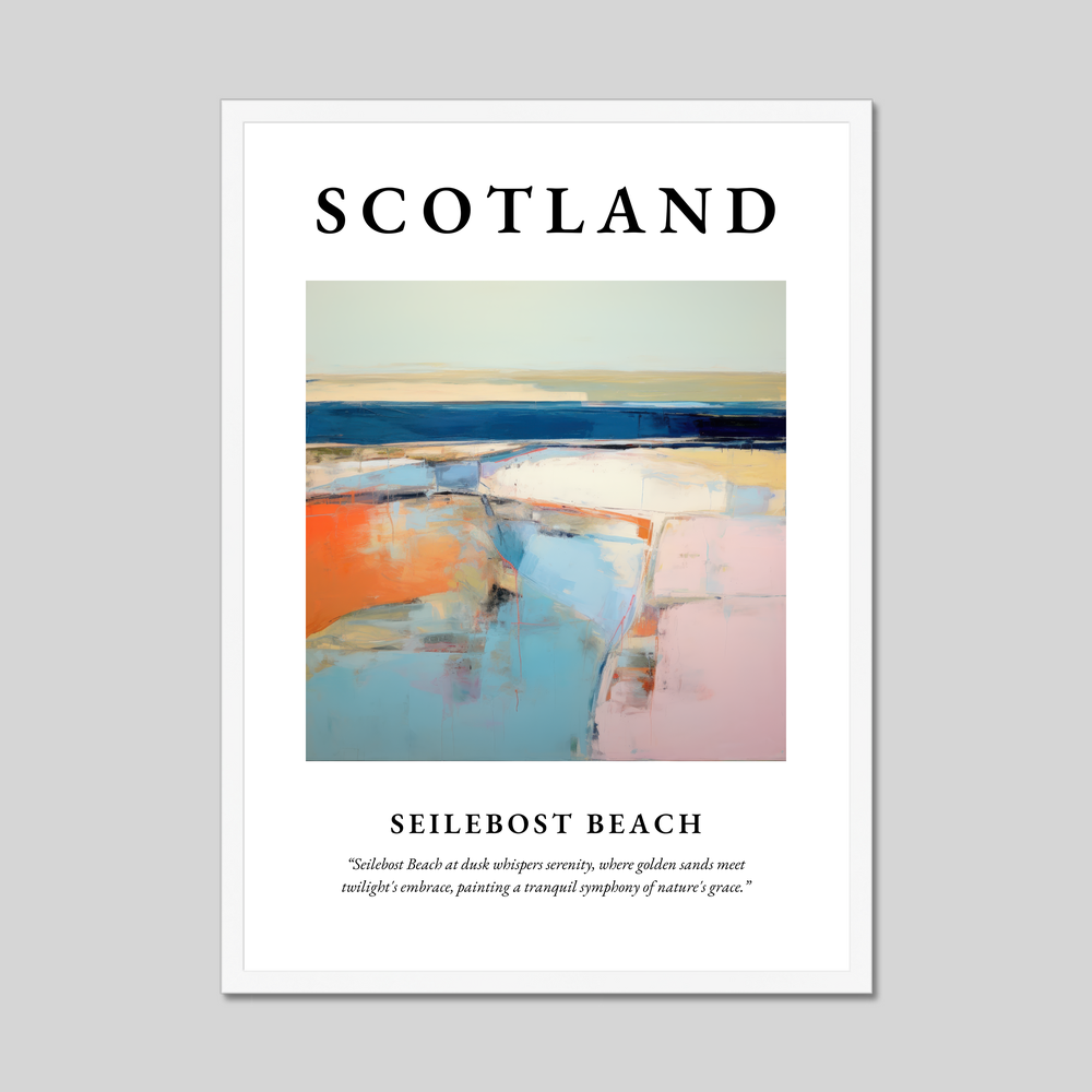 Poster in a white frame with the word Scotland