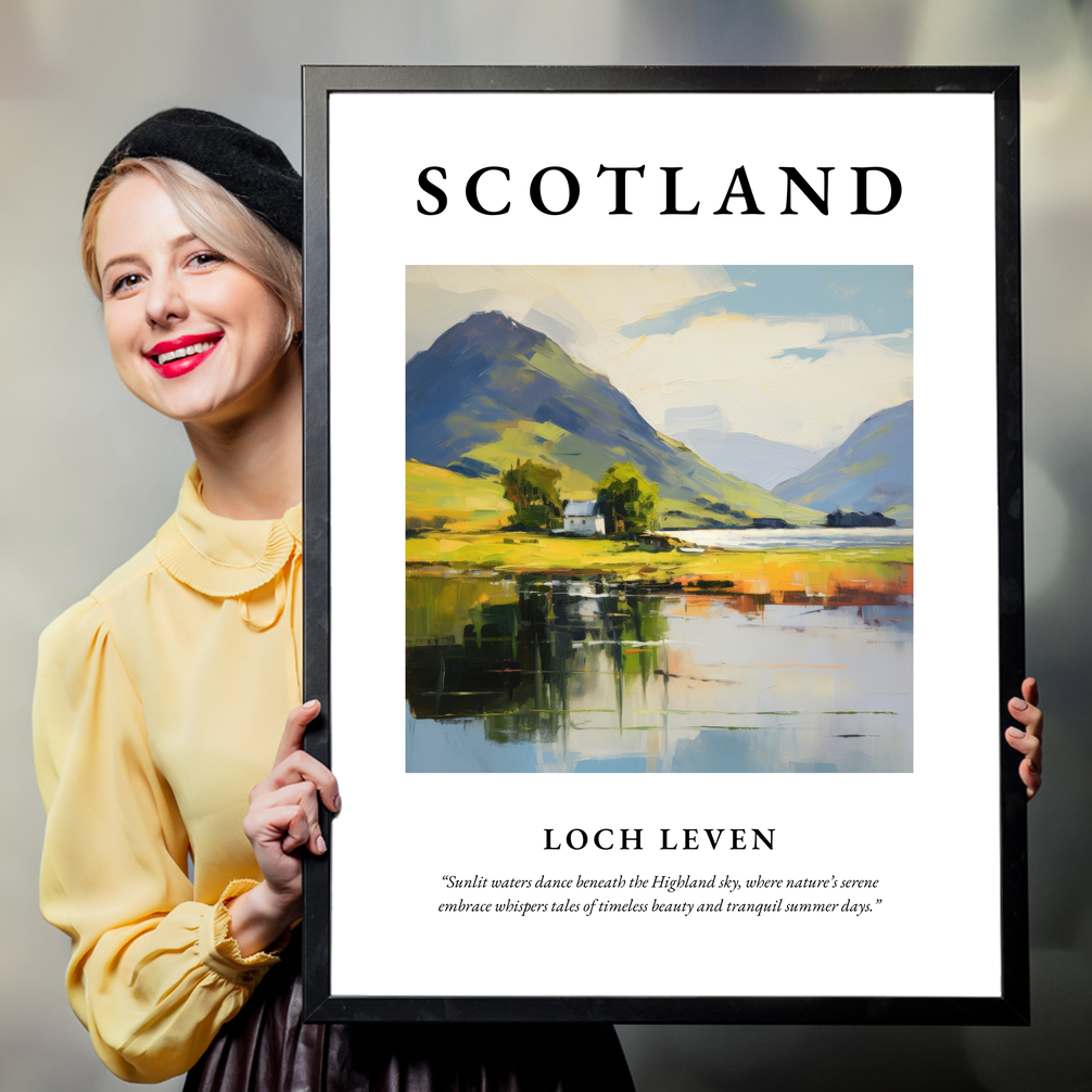 Person holding a poster of Loch Leven