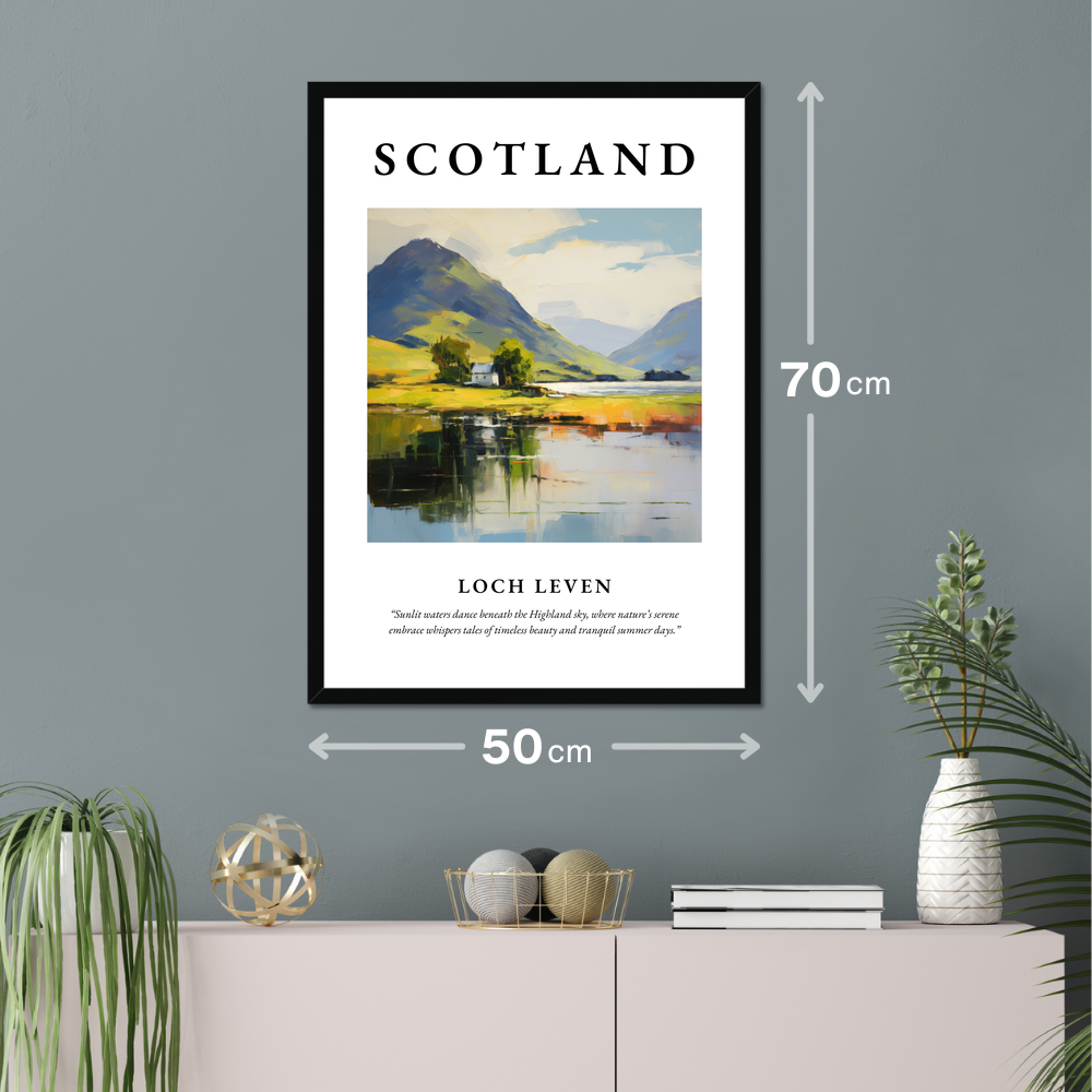 Poster of Loch Leven hanging on a wall