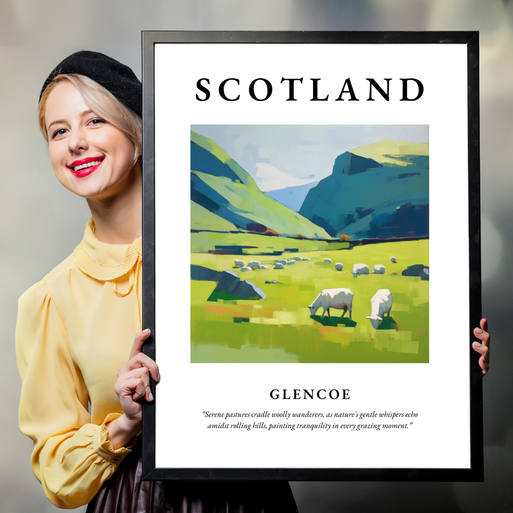 Person holding a poster of Glencoe