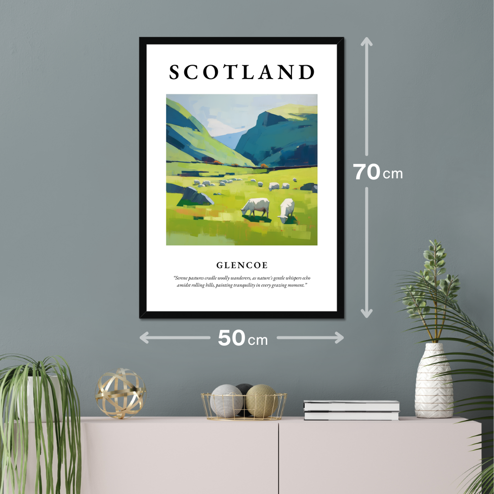 Poster of Glencoe hanging on a wall