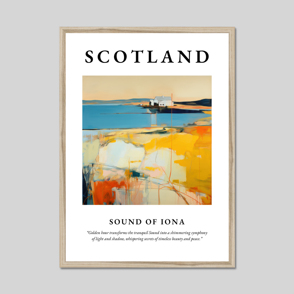 Poster in a natural frame with the word Scotland