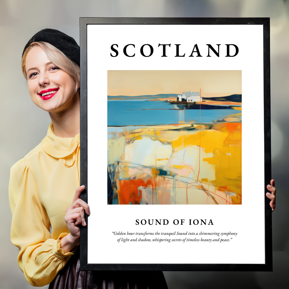 Person holding a poster of Sound of Iona