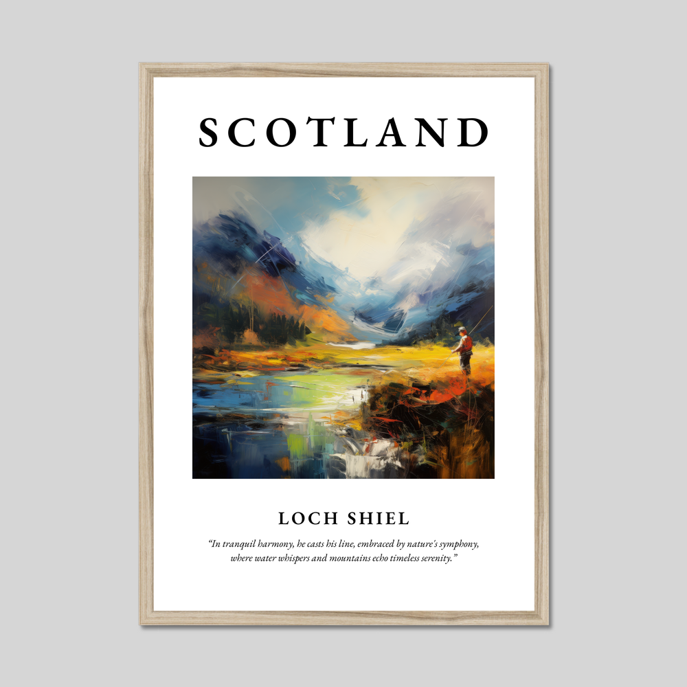 Poster in a natural frame with the word Scotland