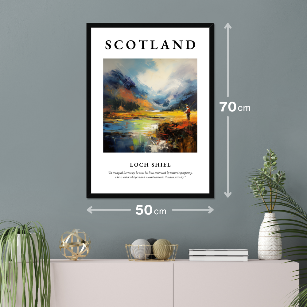 Poster of Loch Shiel hanging on a wall