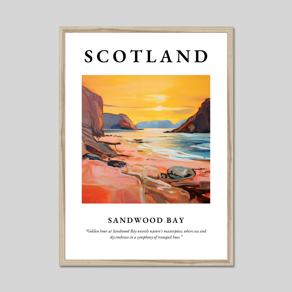 Poster in a natural frame with the word Scotland