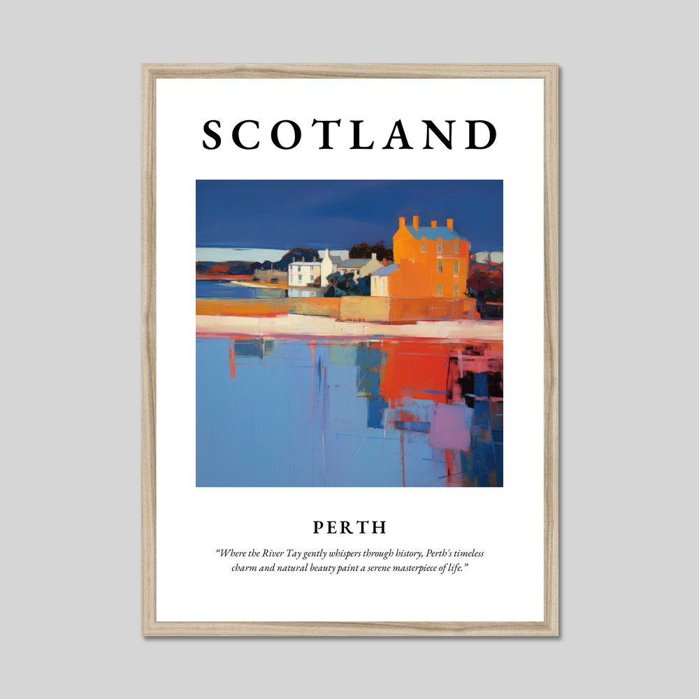 Poster in a natural frame with the word Scotland