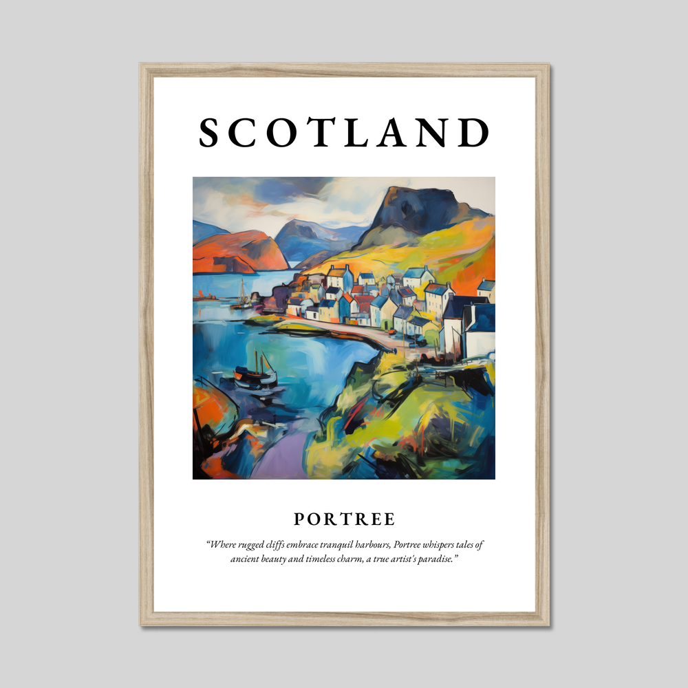 Poster in a natural frame with the word Scotland